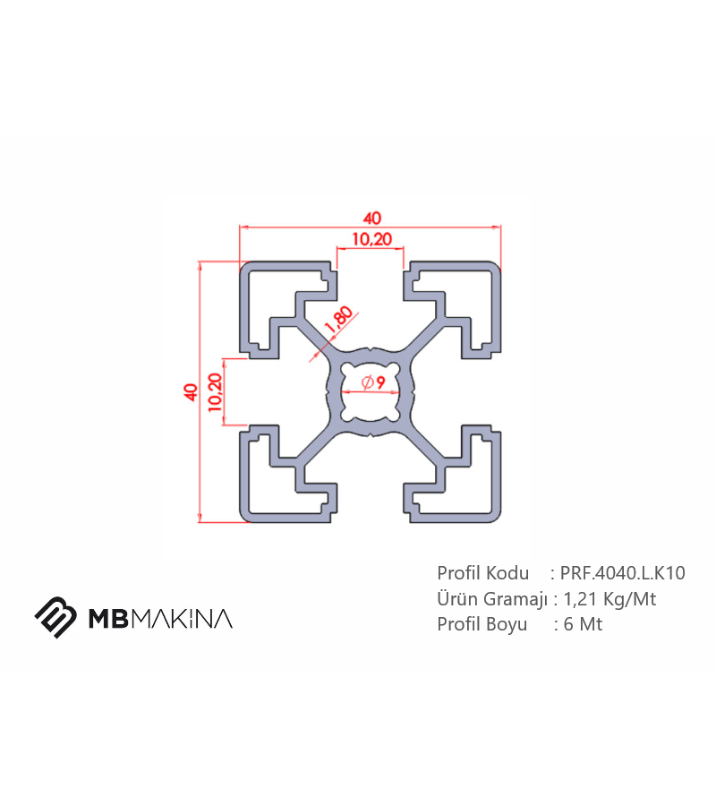 Sigma Profil 40x40 Light K10